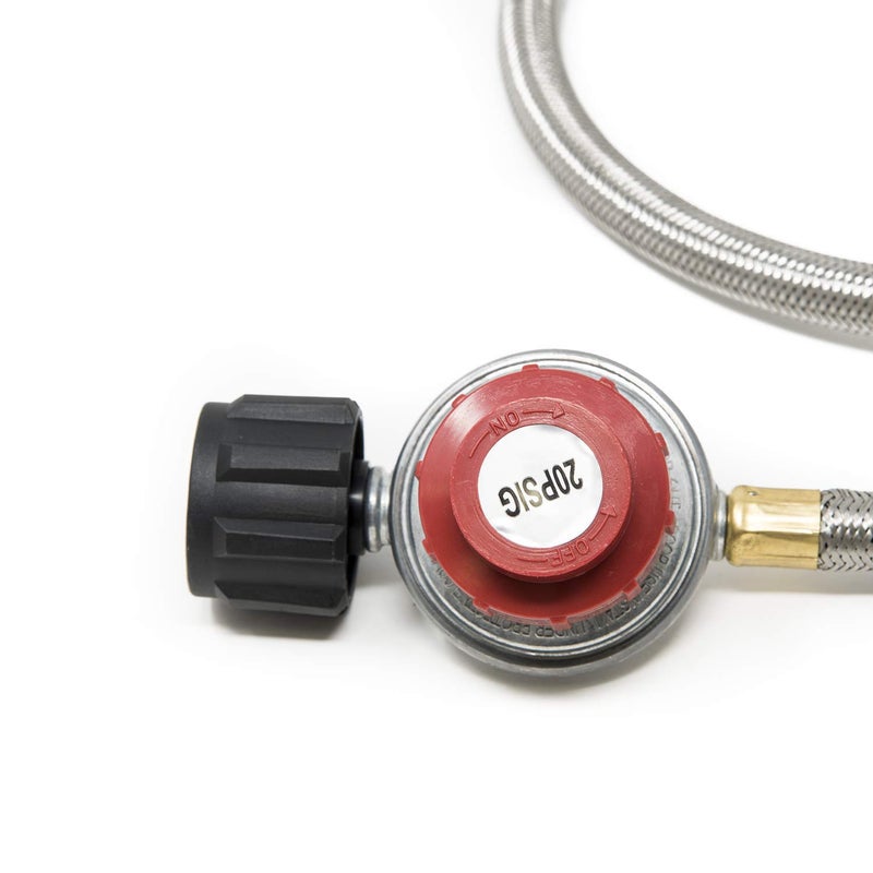 GasOne 2113+50105 4 ft Regulator and Propane Brass Orifice, Steel Braided Hose - Image 3